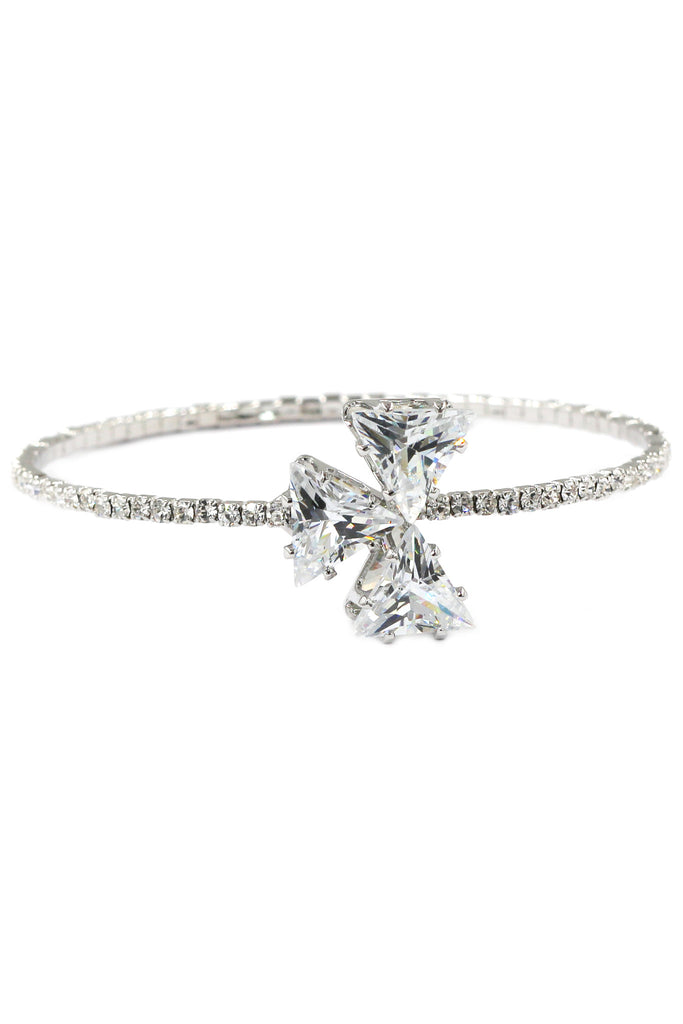 simple sparkling crystal bracelet necklace set