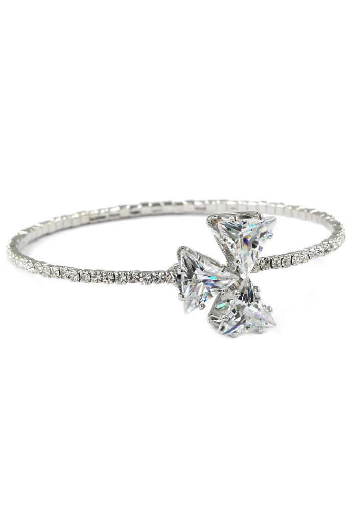 simple sparkling crystal bracelet necklace set
