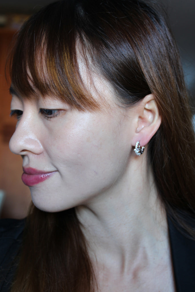 lady crystal silver lovely earrings