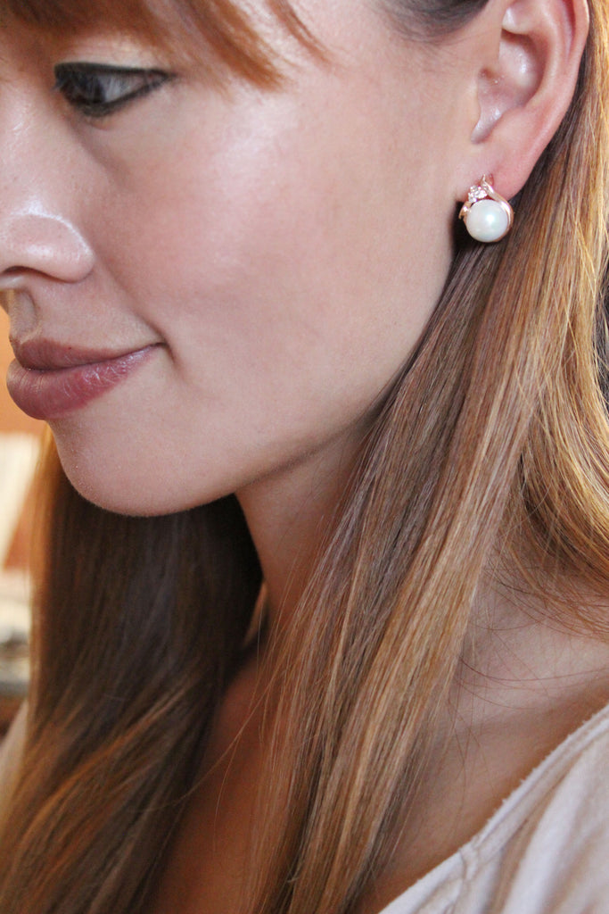 temperament pearl crystal earrings