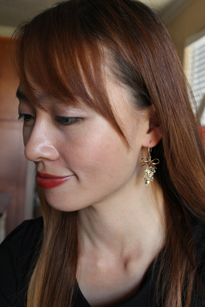 silver swarovski crystal earrings