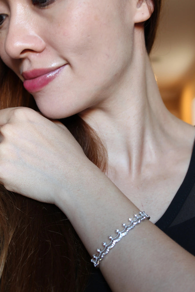 mini crown crystal earring bracelet set