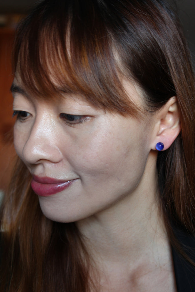 fashion ball silver needle earrings