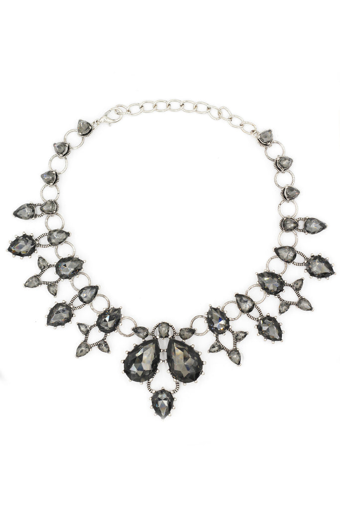 elegant crystal circle necklace