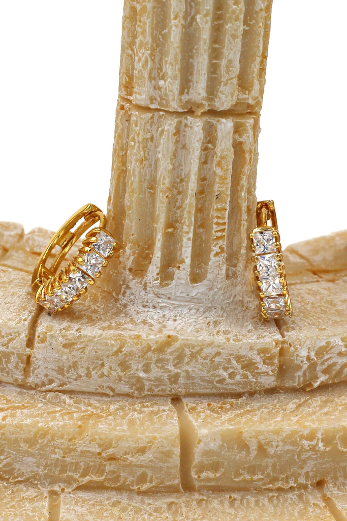 fashion lined crystal earrings ring set