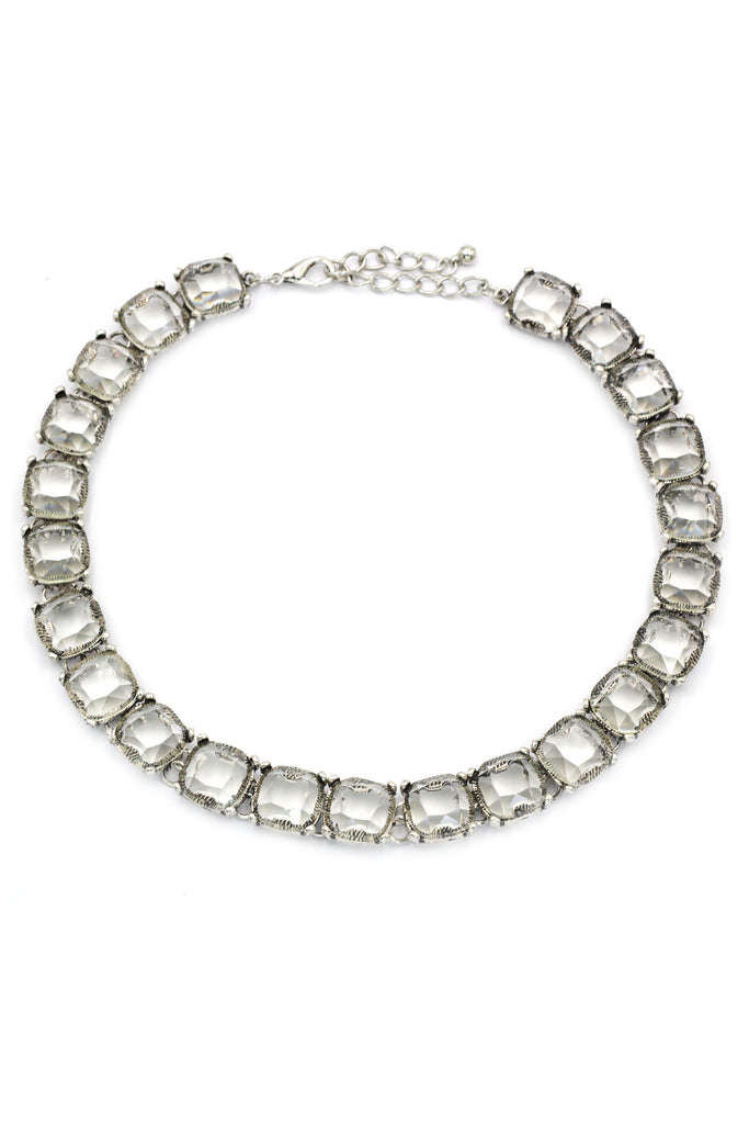 square crystal necklace