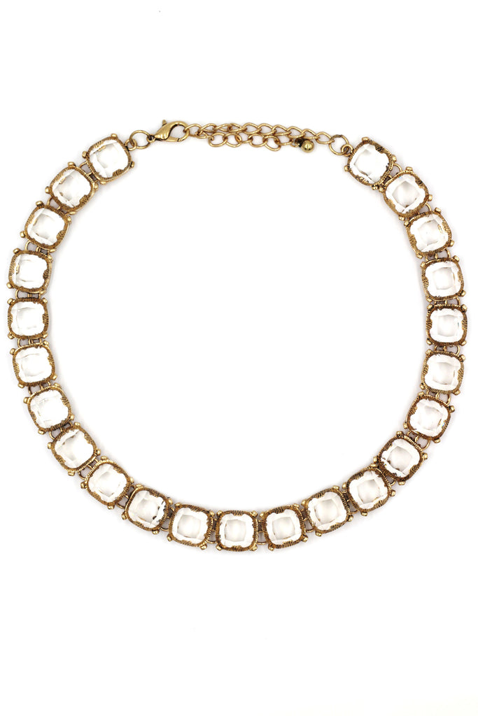 square crystal necklace