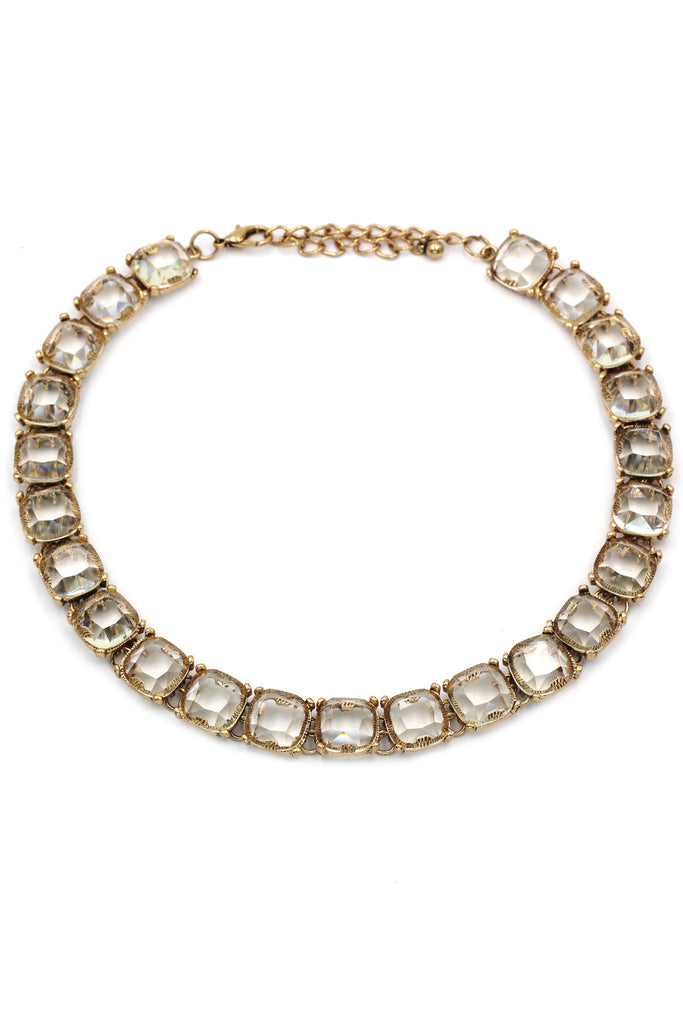 square crystal necklace