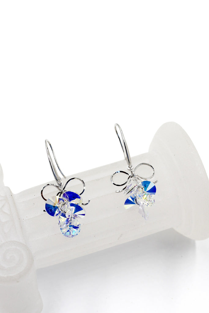 silver swarovski crystal earrings