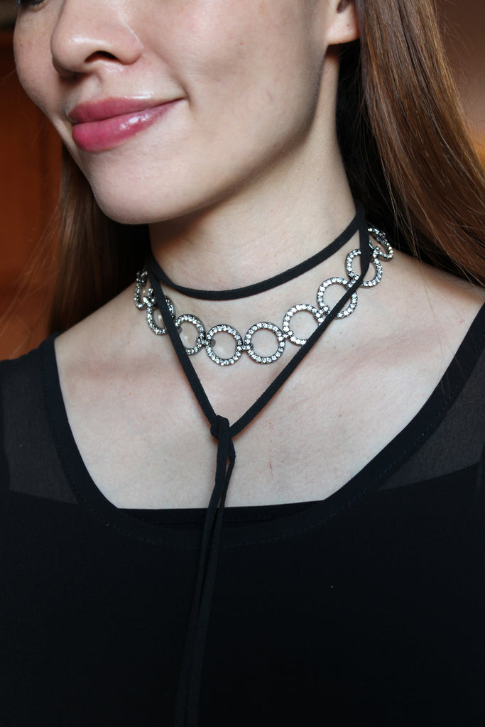 fashion circle crystal choker