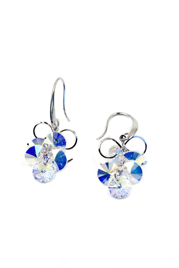 silver swarovski crystal earrings