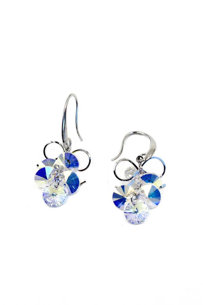 silver swarovski crystal earrings