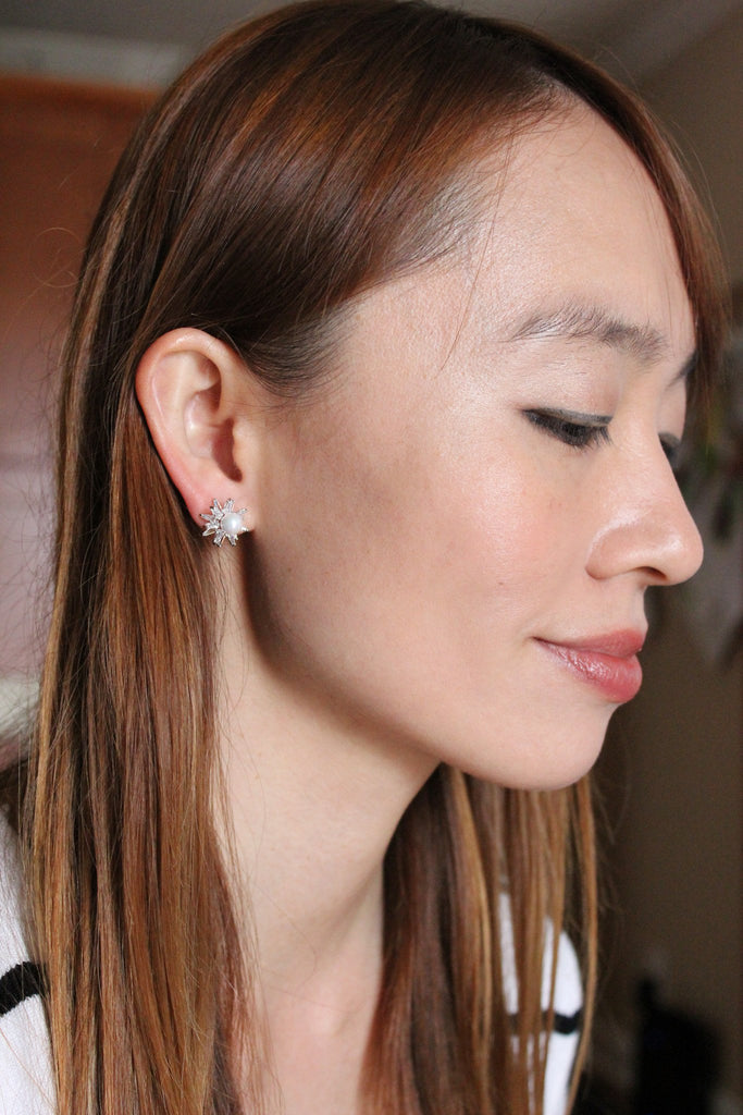 fashion starfish pearl necklace earrings set