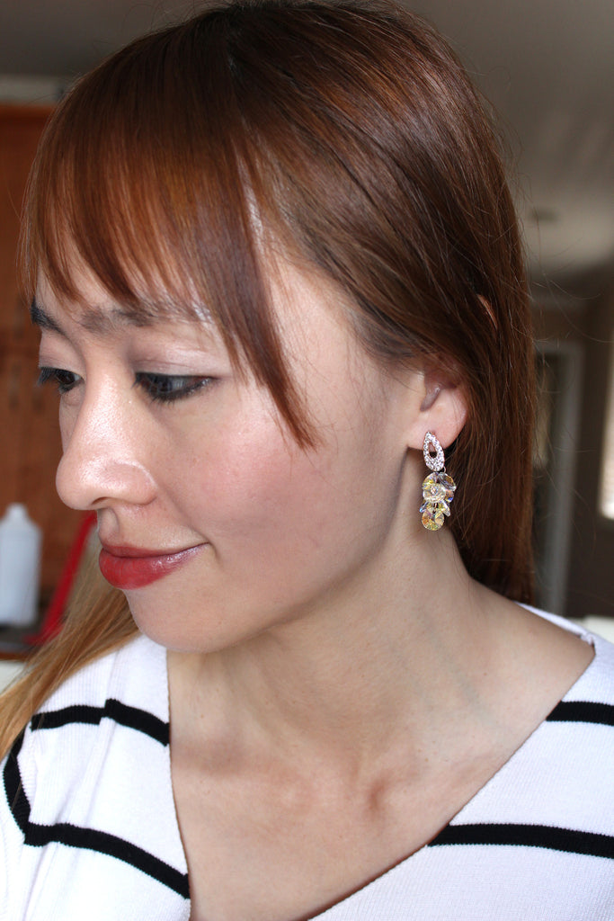 sparkling drop swarovski crystal earrings