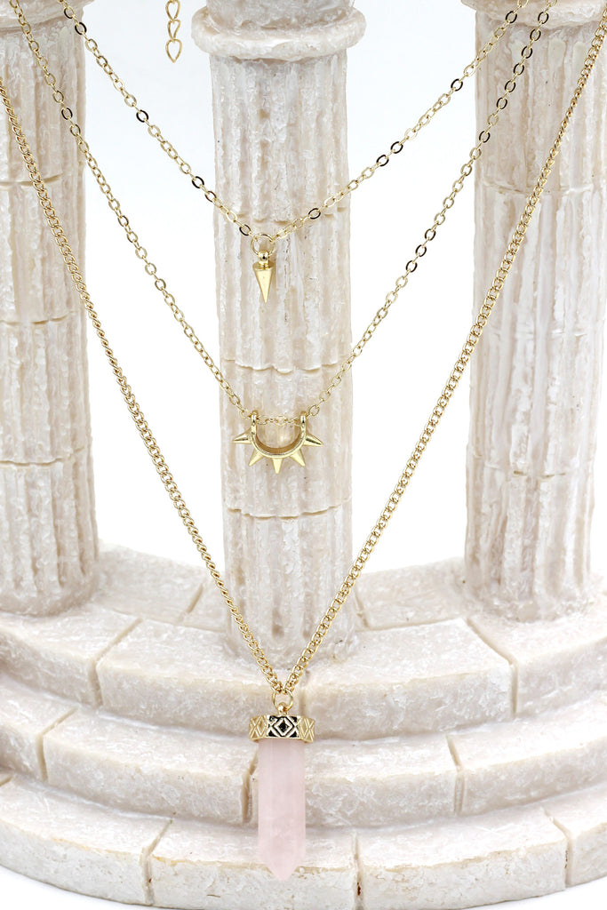 fashion pink crystal set