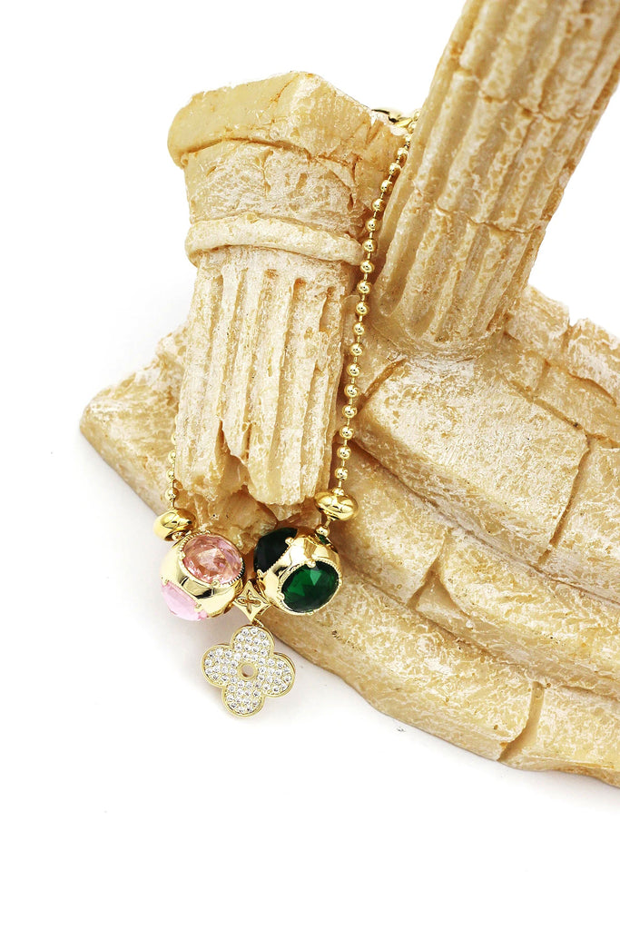 green crystal earring bracelet set