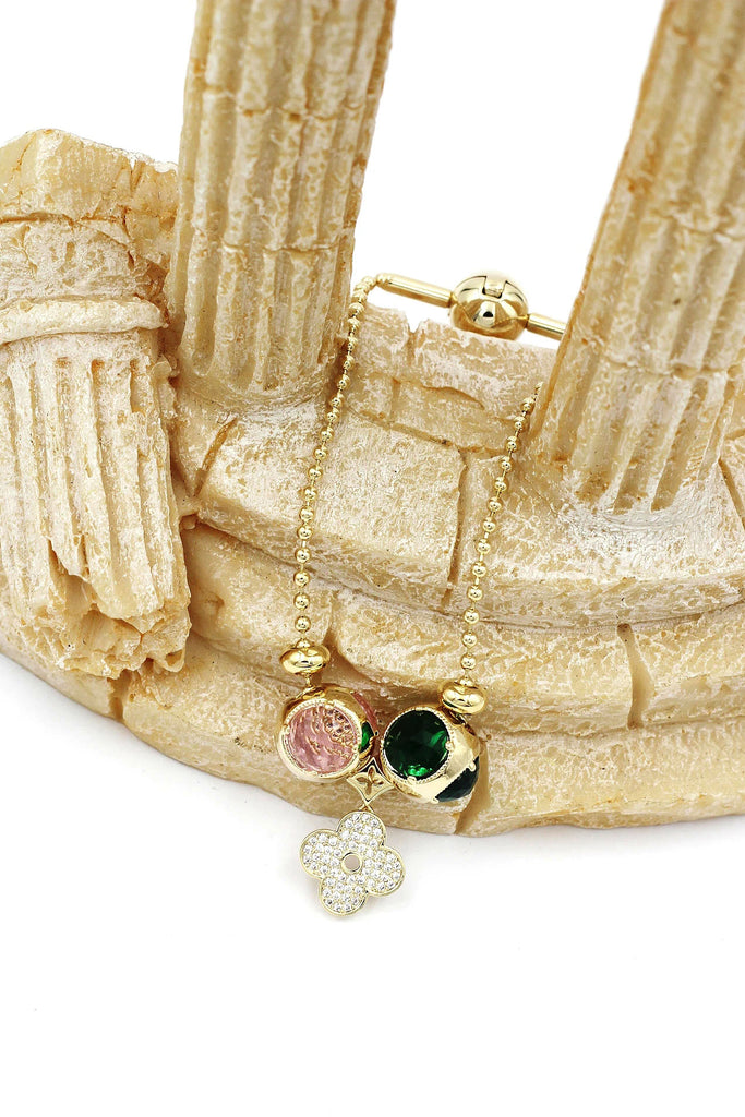 fashion green crystal bracelet necklace set