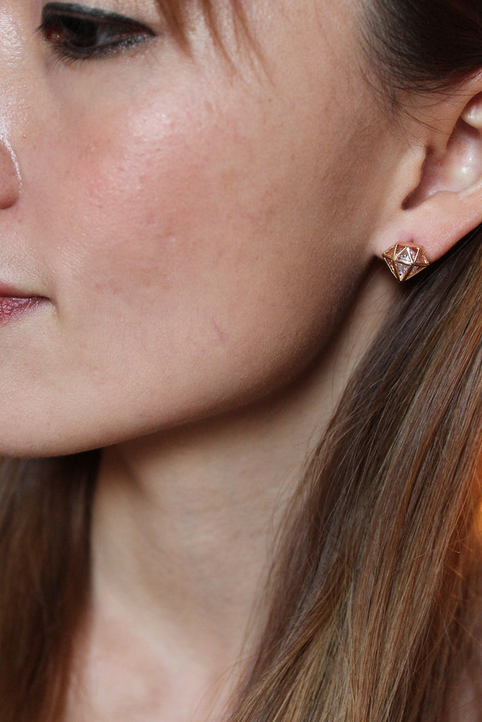 mini triangle stud earrings