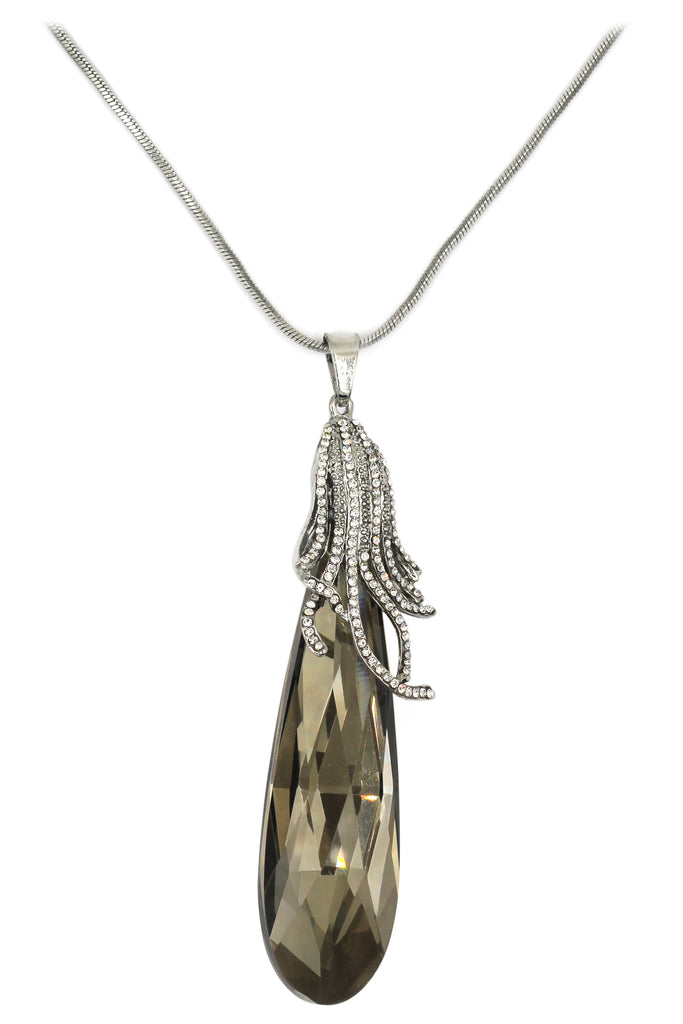 Fashion gray eggplant silver necklace
