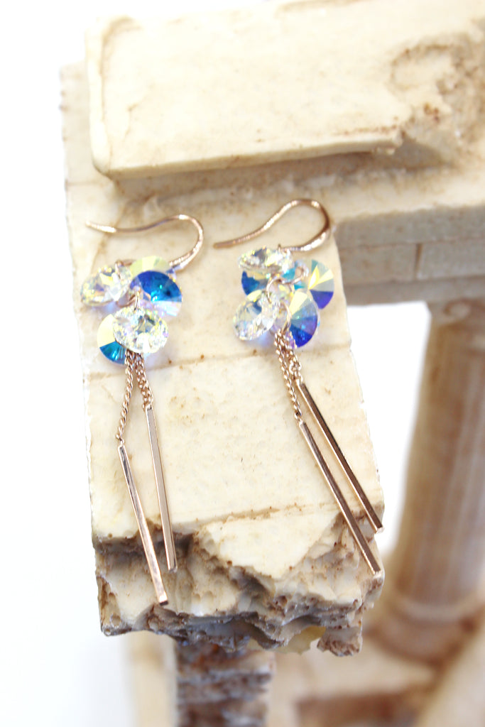 rose gold swarovski crystal earrings