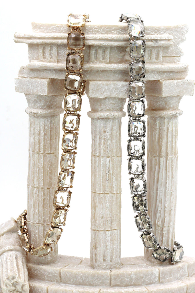 square crystal necklace