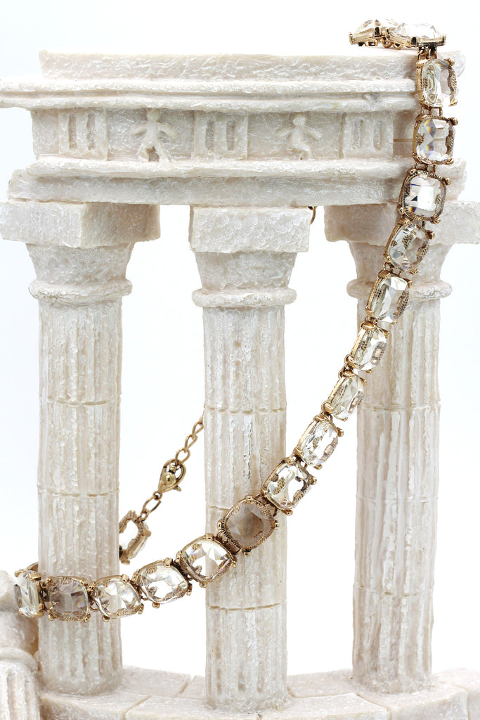 square crystal necklace