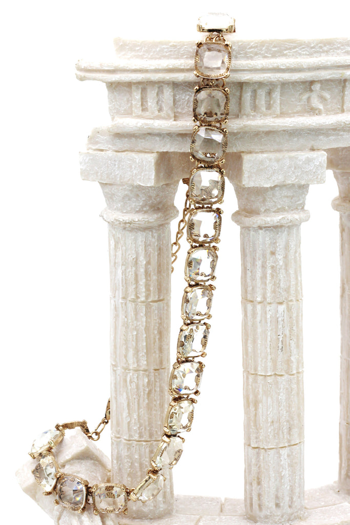 square crystal necklace