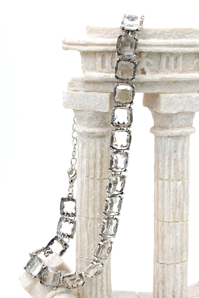 square crystal necklace