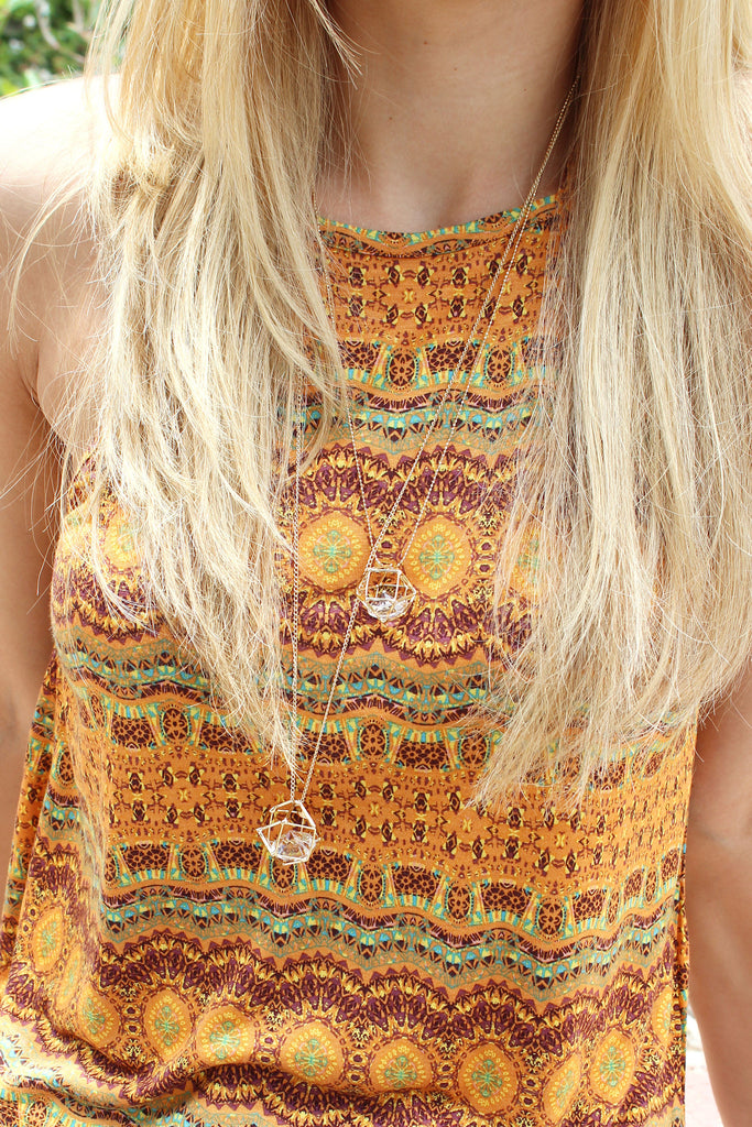 Fashion Double crystal necklace