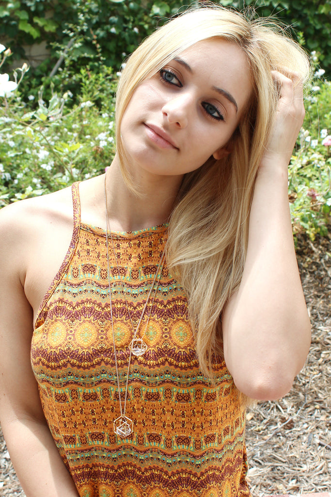 Fashion Double crystal necklace