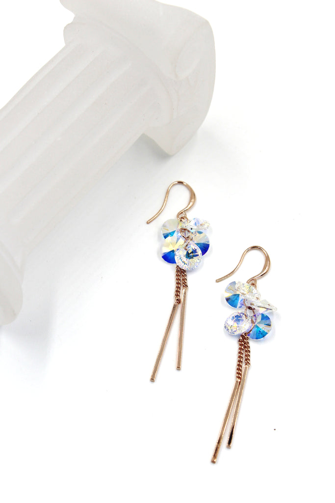 rose gold swarovski crystal earrings