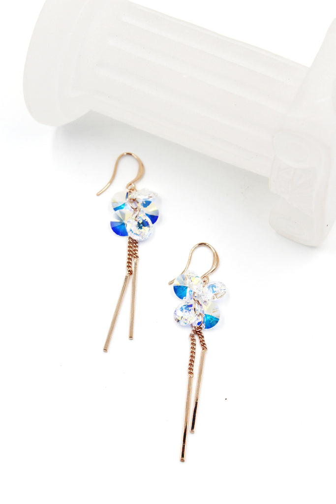 rose gold swarovski crystal earrings