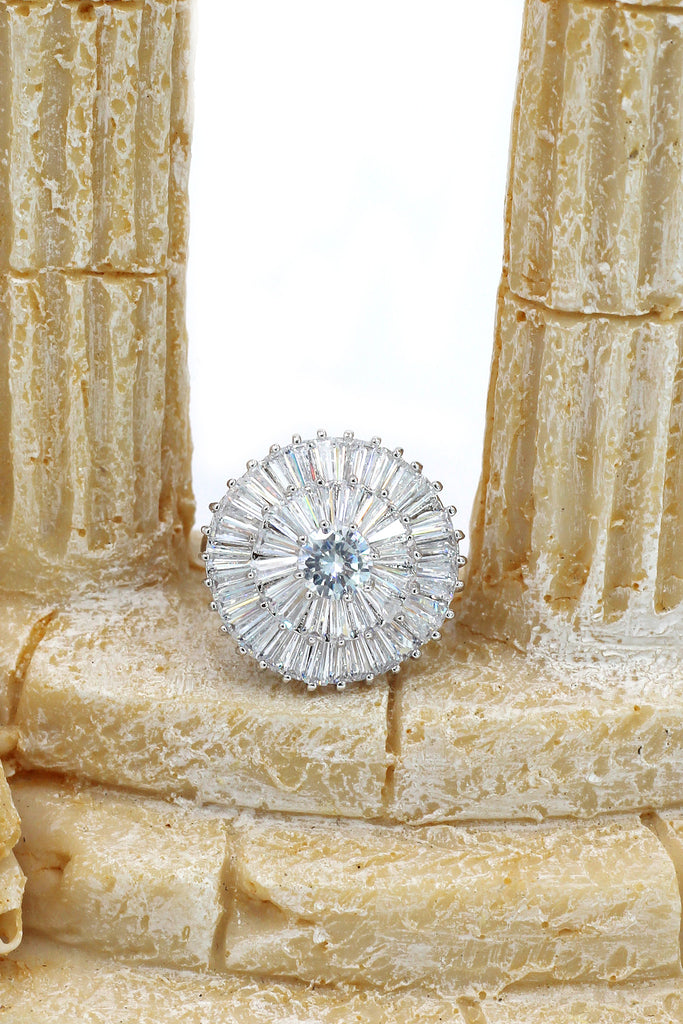 fashion sparkling crystal silver ring