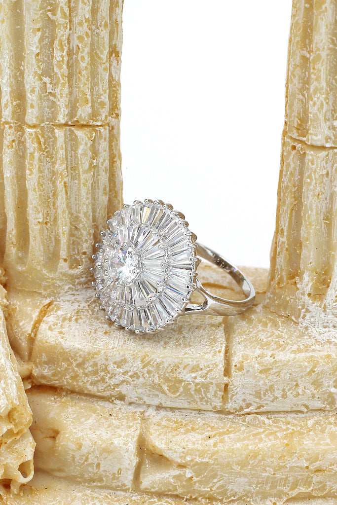 fashion sparkling crystal silver ring