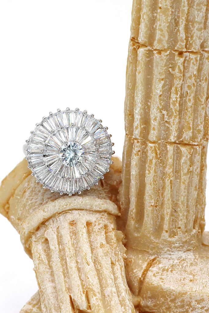 fashion sparkling crystal silver ring