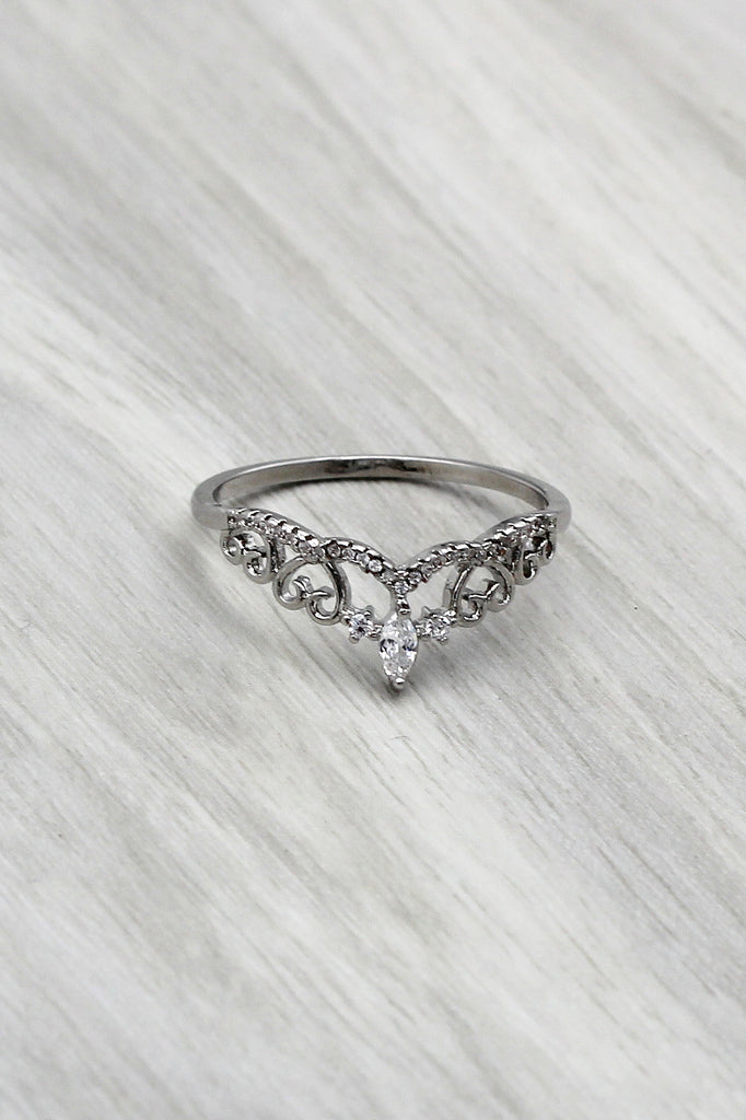 fashion rice crystal heart ring