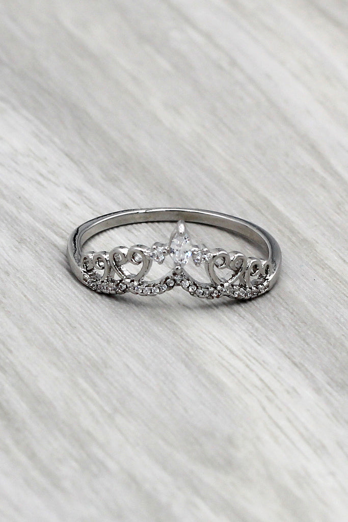 fashion rice crystal heart ring