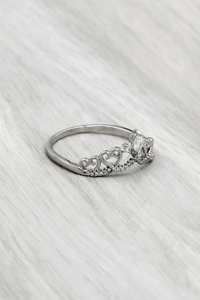 fashion rice crystal heart ring
