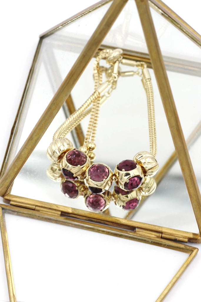 beautiful deep purple crystal bracelet