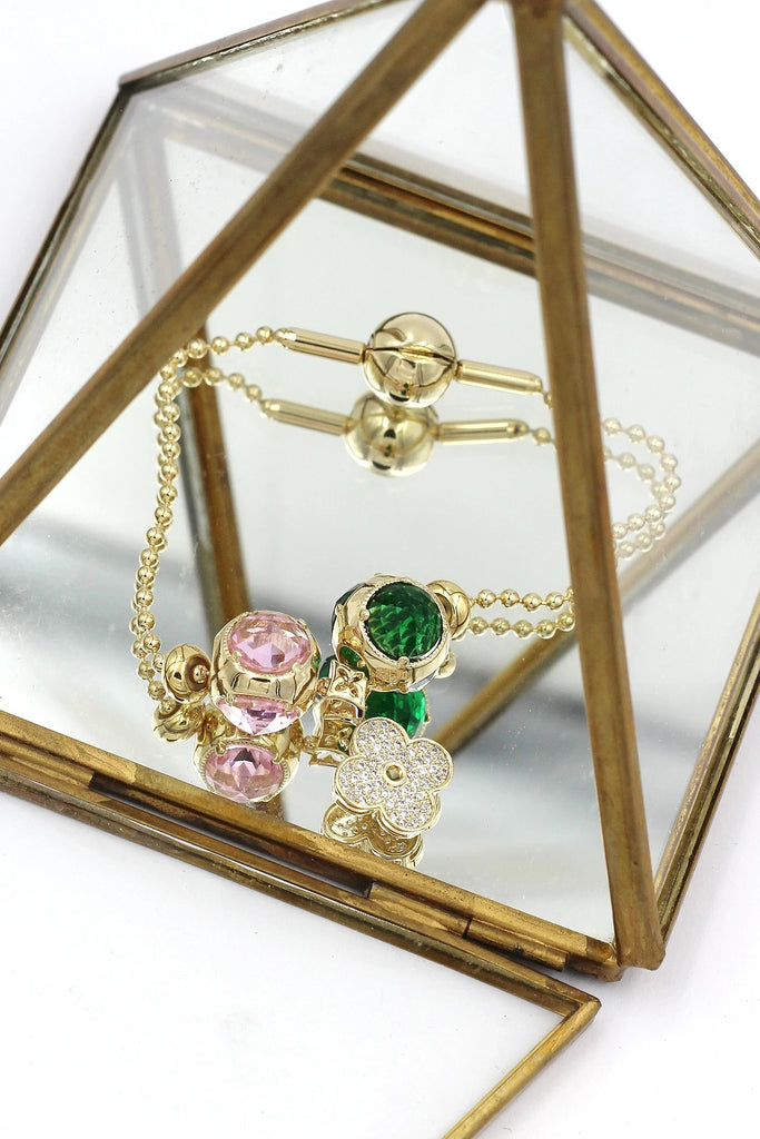 fashion green crystal bracelet necklace set