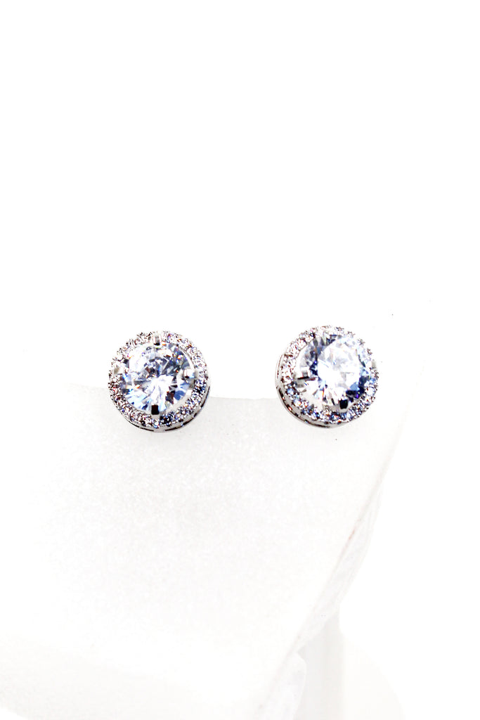 shining single crystal earrings