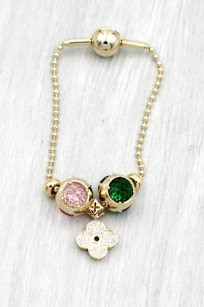 four-leaf clover crystal bracelet