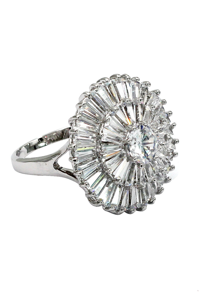 fashion sparkling crystal silver ring