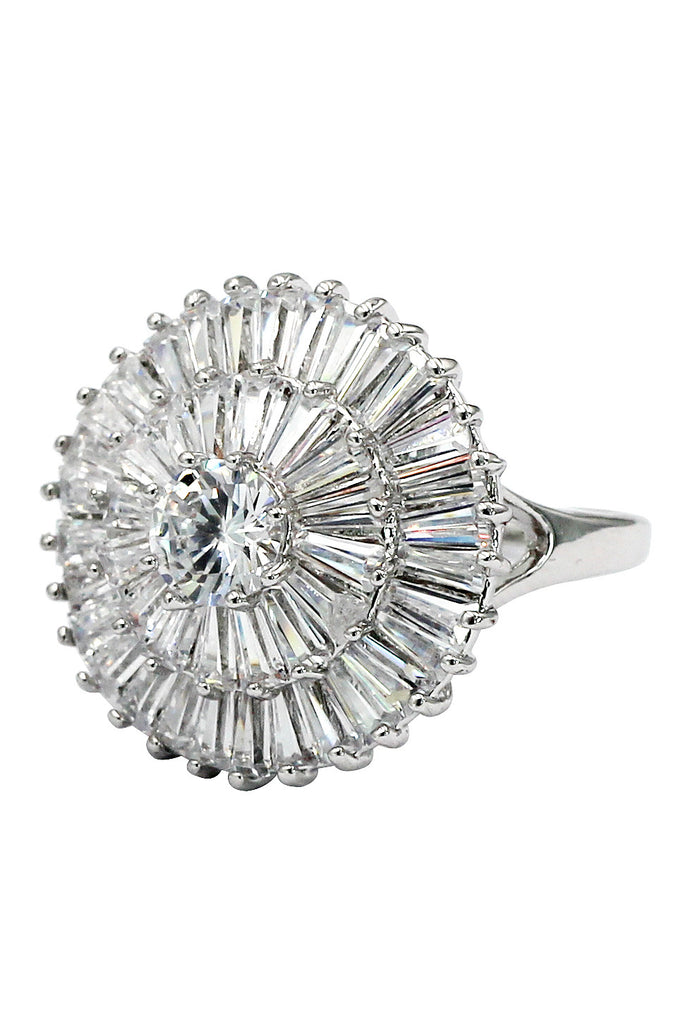 fashion sparkling crystal silver ring