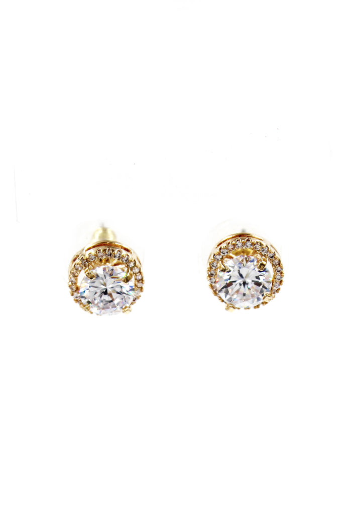 shining single crystal earrings