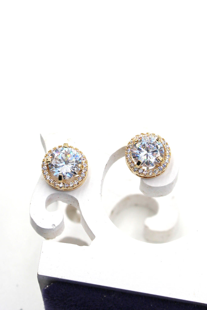 shining single crystal earrings