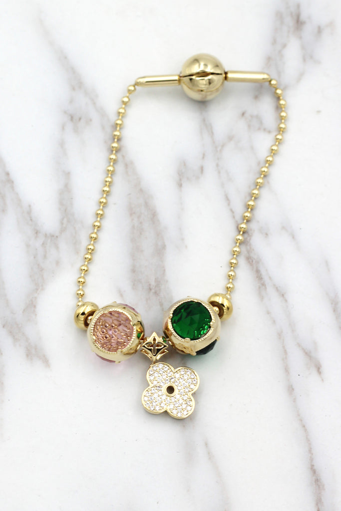 four-leaf clover crystal bracelet