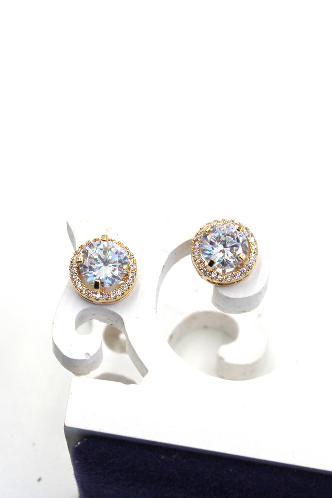 shining single crystal earrings