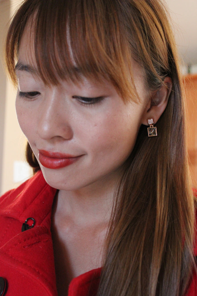 Noble purple shiny Crystal Earrings