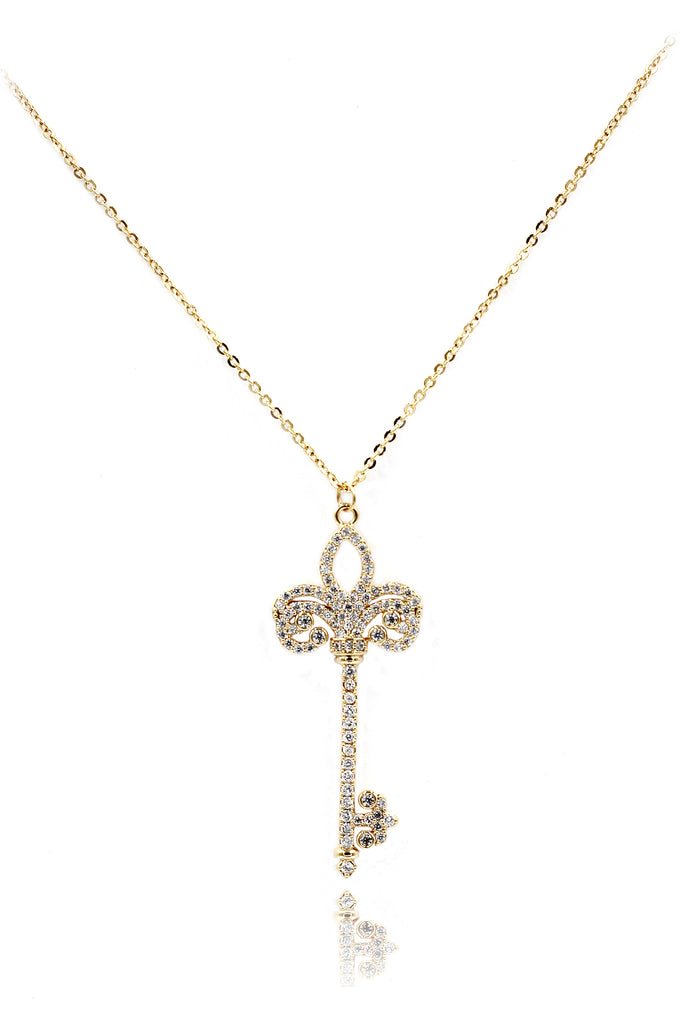 full crystal key necklace